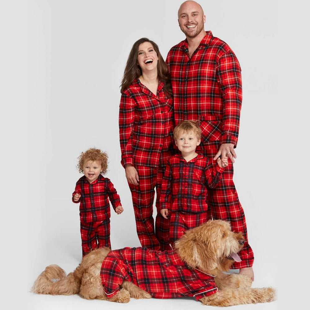 2024 Hot-Selling Plaid Christmas Pajamas for Baby, Pet & Family Matching Sets