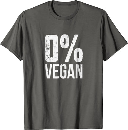 Zero Percent Vegan: Funny BBQ Carnivore Oversized Cotton T-Shirt for Men