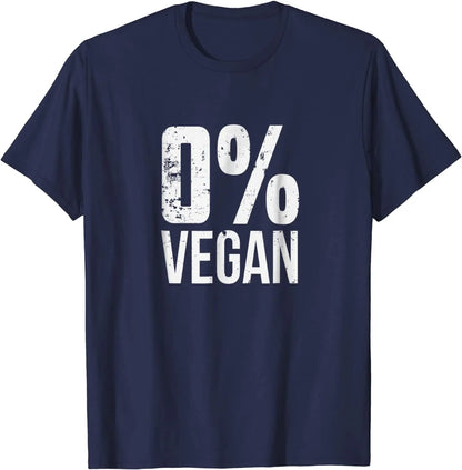 Zero Percent Vegan: Funny BBQ Carnivore Oversized Cotton T-Shirt for Men